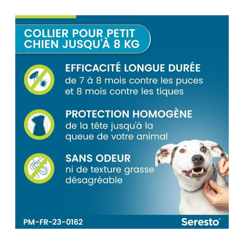 Seresto Dog Anti-Puaces and Anti-Tiques Collier -8kg 1 Unit