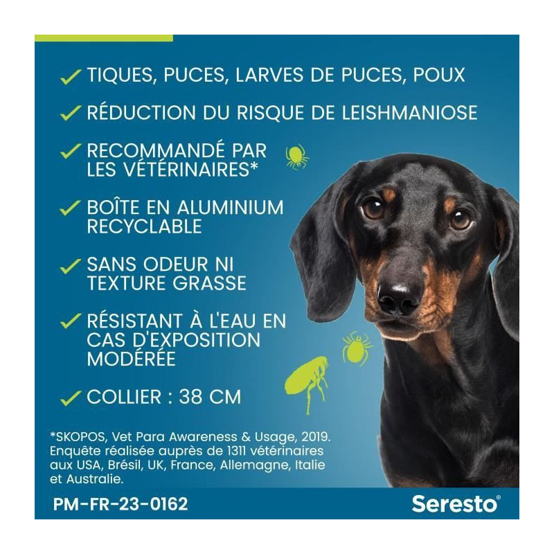 Seresto Dog Anti-Puaces and Anti-Tiques Collier -8kg 1 Unit