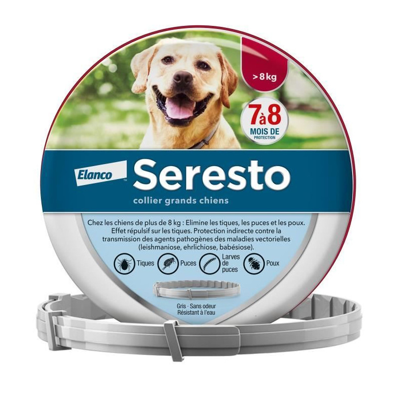 Seresto Dog Anti-Puaces and Anti-Tiques Collar +8kg 1 Unit