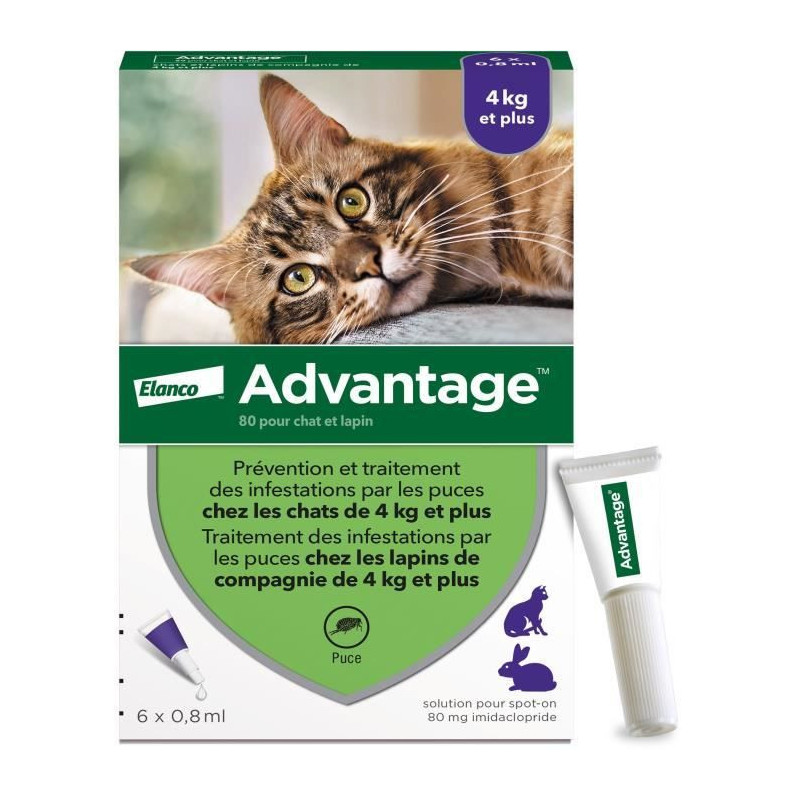 Advantage antipuce rabbit chat solution +4kg 6 pipettes