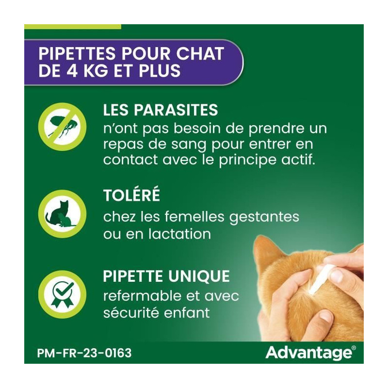 Advantage antipuce rabbit chat solution +4kg 6 pipettes