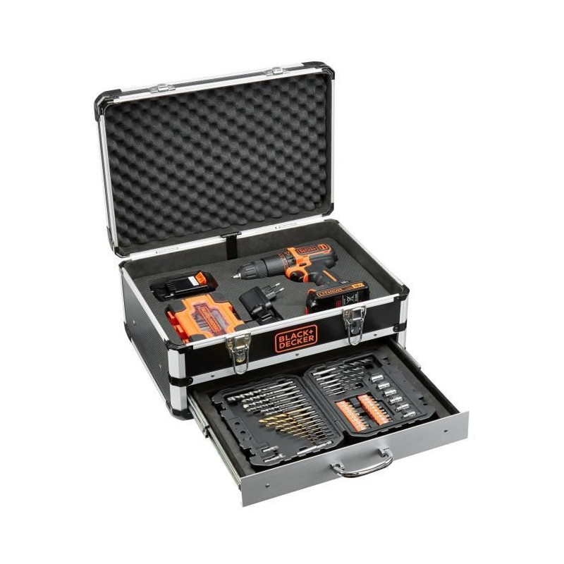 BLACK & DECKER - Percussion Drill - Li Ion Battery 2x18 V + 80 Accesso