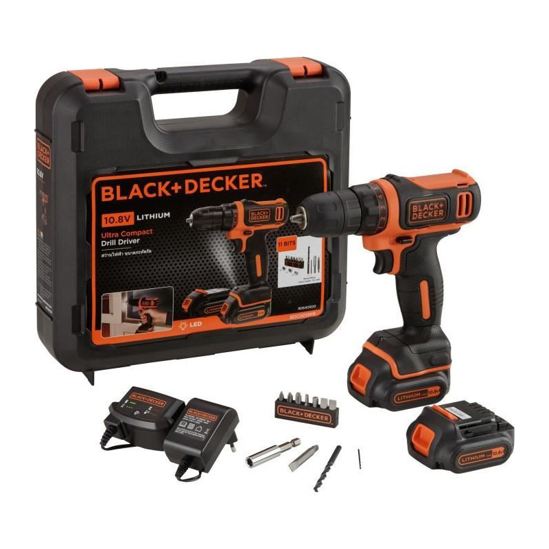 BLACK & DECKER Cordless screwdriver with 2 batteries and a 10.8 V box