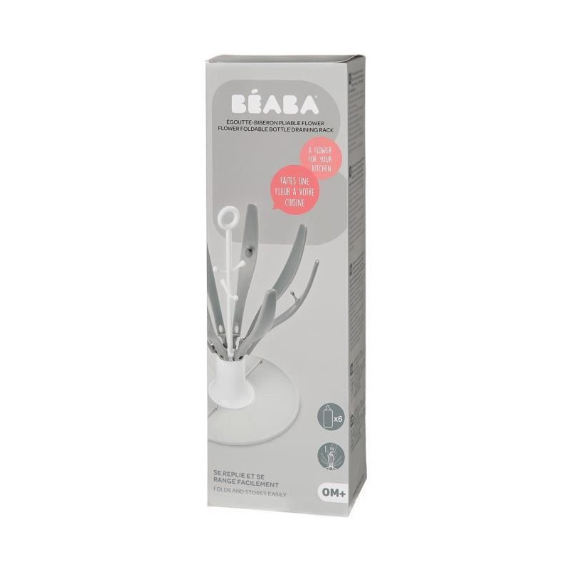 BEABA Drip Foldable Baby Bottle Flower gray