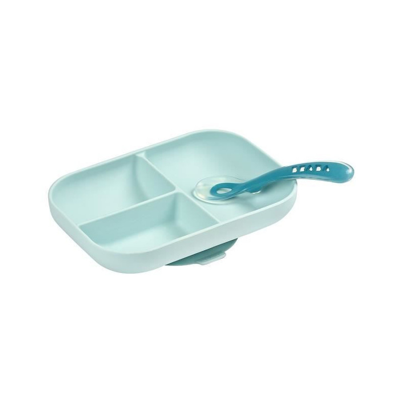 BEABA Silicone lunch set 2 pieces compartmental - blue