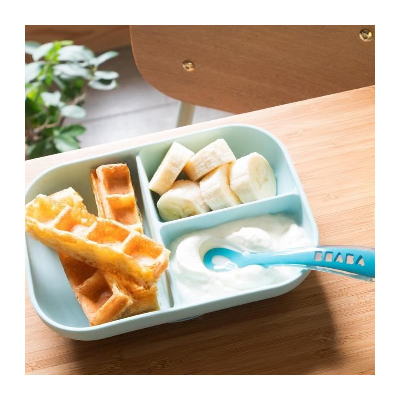 BEABA Silicone lunch set 2 pieces compartmental - blue