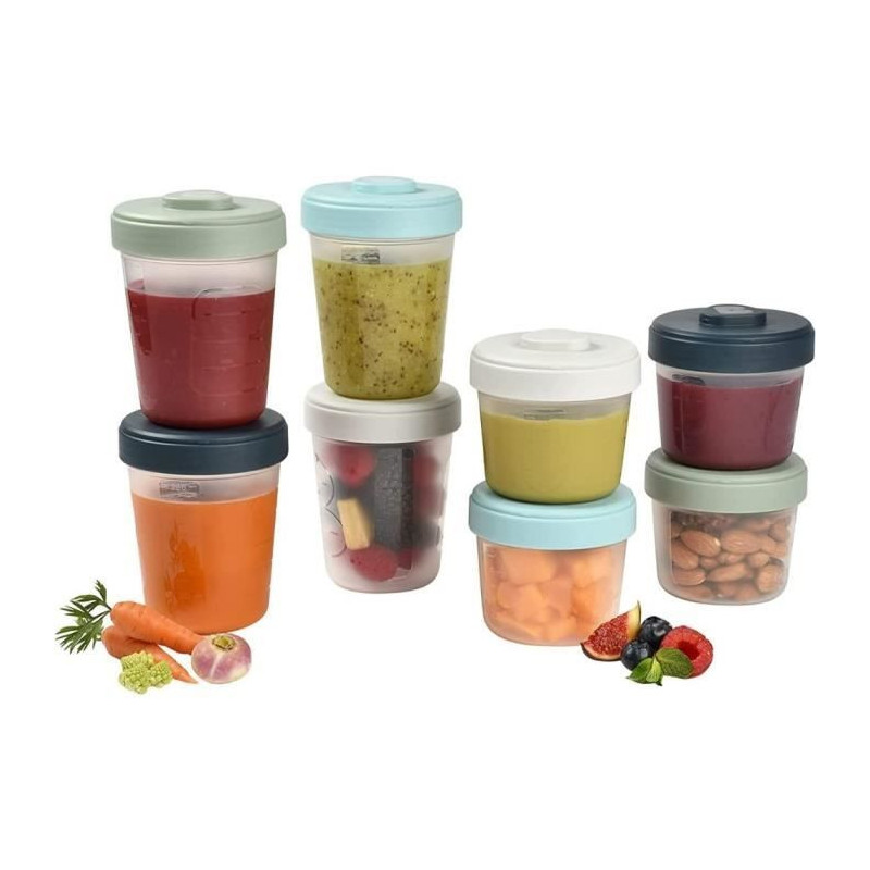 BEABA Set 2nd age 8 portions clip - (4x150ml + 4x250ml)