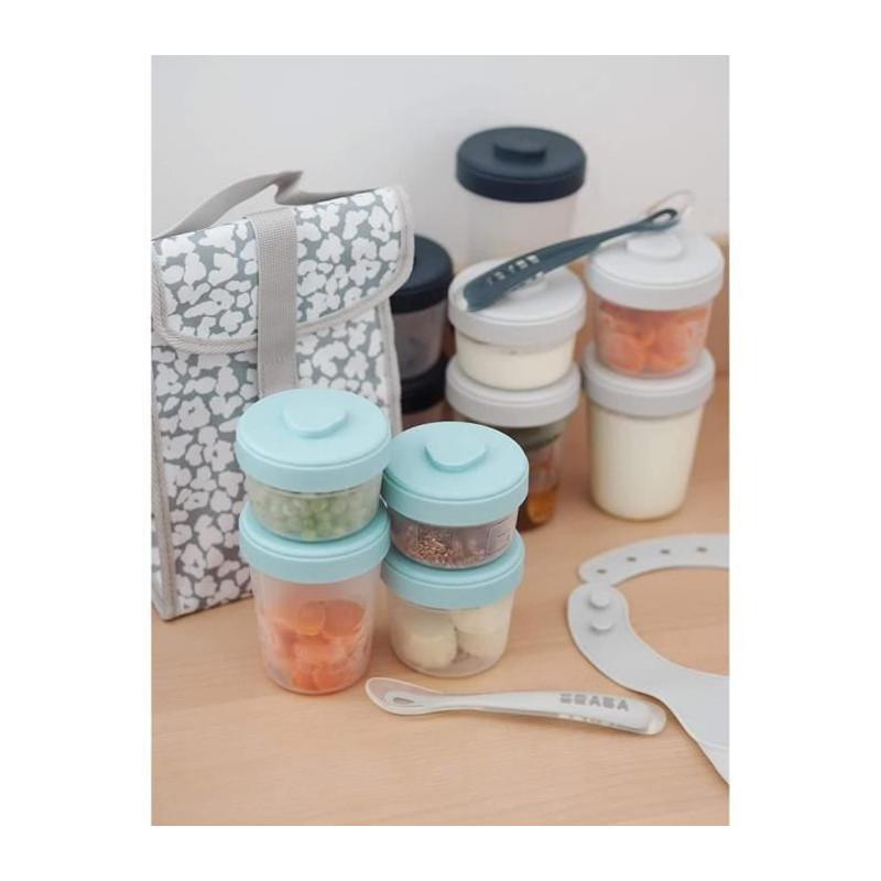 BEABA Set 2nd age 8 portions clip - (4x150ml + 4x250ml)