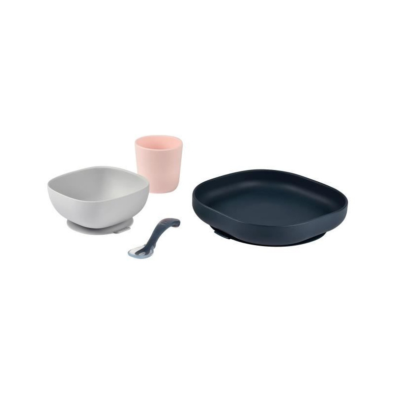 BEABA, Baby Silicone Meal Box, With Suction Cup, Anti-slip, 4 Pieces,