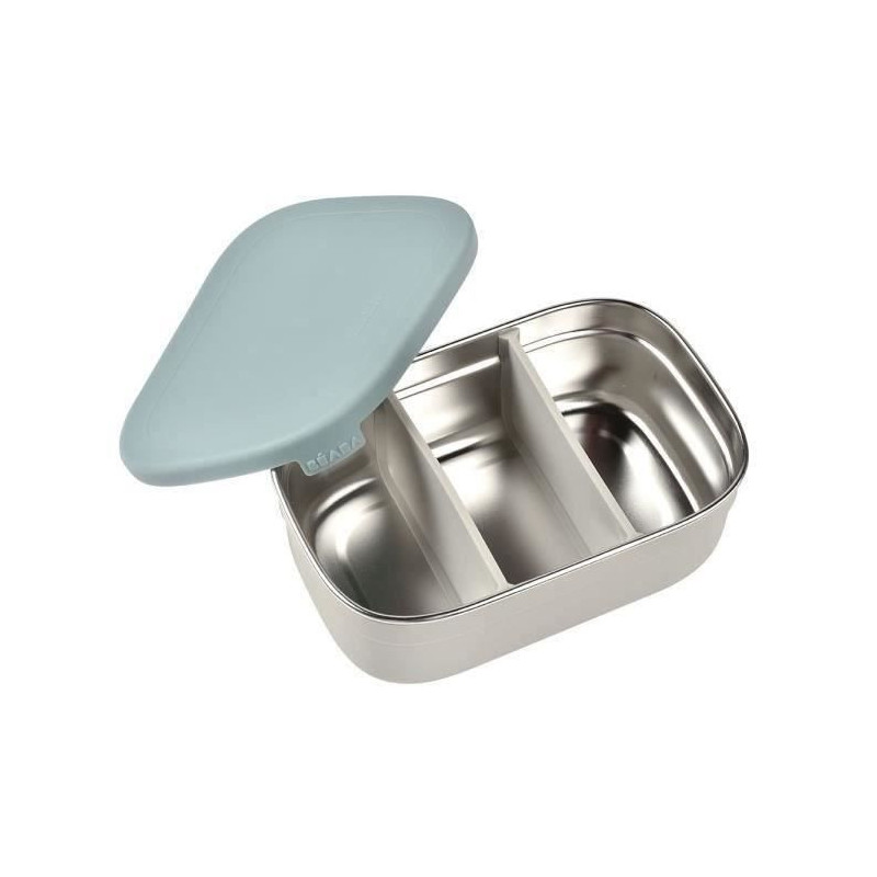 BEABA, Children's stainless steel lunch box, silicone lid and protecti