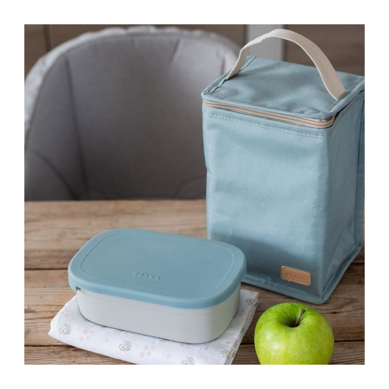 BEABA, Children's stainless steel lunch box, silicone lid and protecti