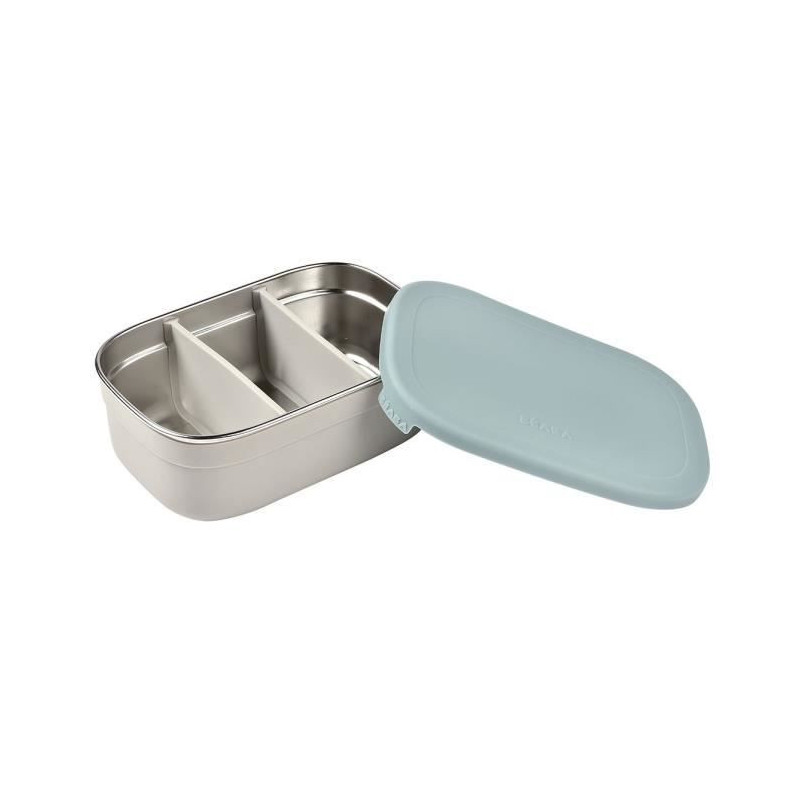 BEABA, Children's stainless steel lunch box, silicone lid and protecti