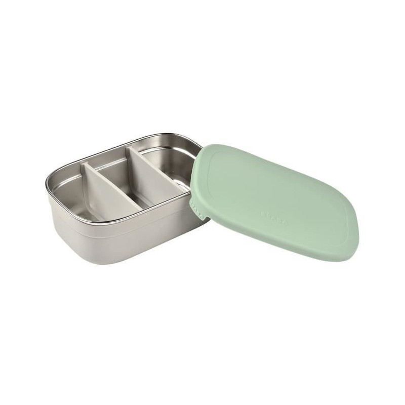 BEABA, Children's stainless steel lunch box, silicone lid and protecti