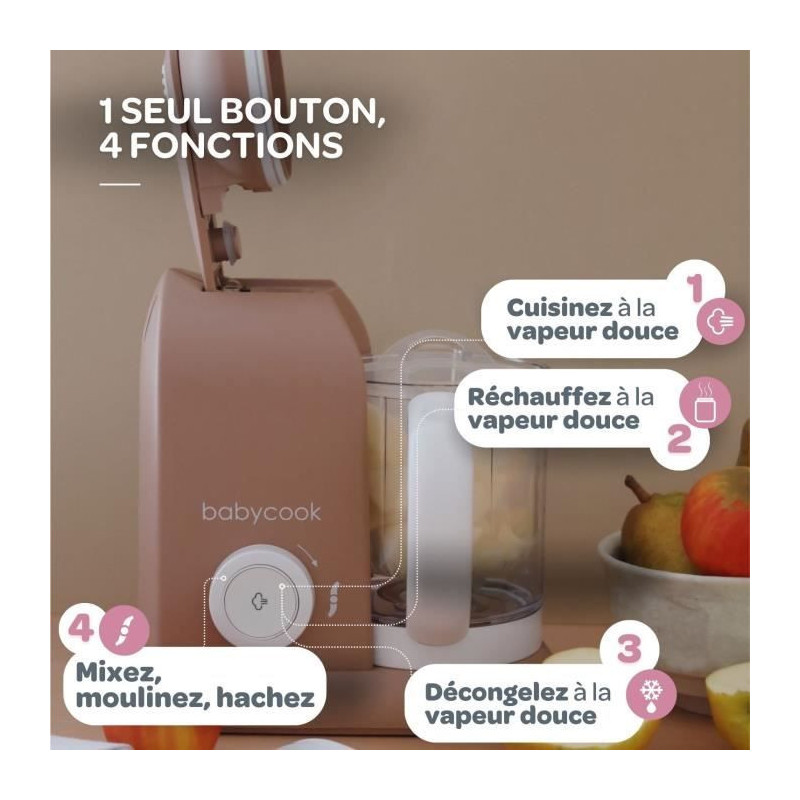 BEABA EXCLUSIVITE, Babycook solo, 4 in 1 baby robot, cooker-mixer, Pra