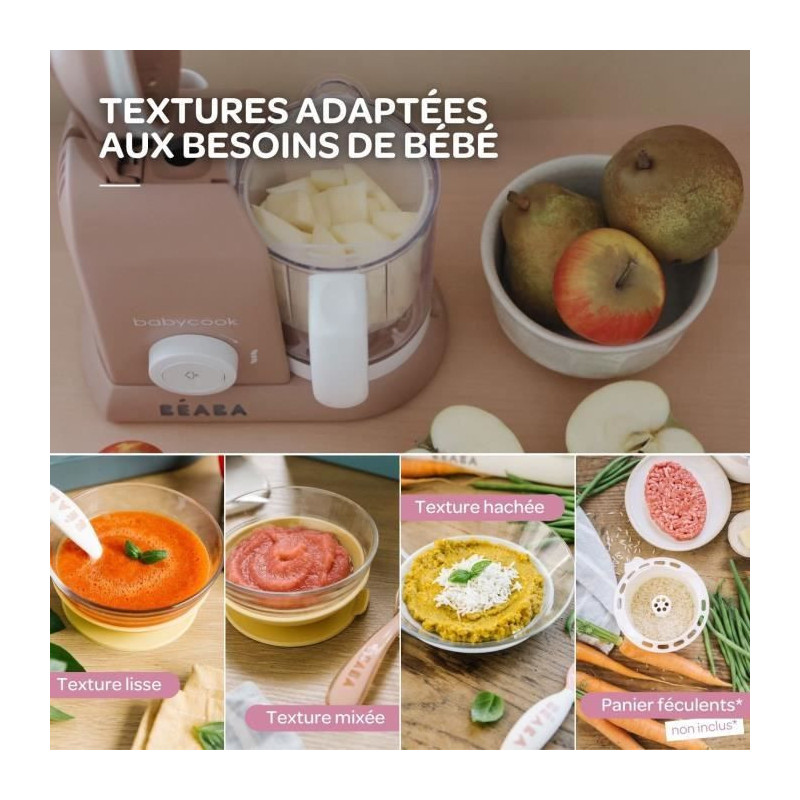 BEABA EXCLUSIVITE, Babycook solo, 4 in 1 baby robot, cooker-mixer, Pra