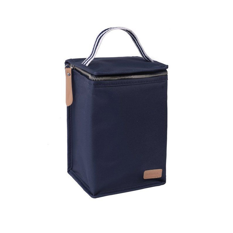 BEABA, Insulated lunch pouch Navy blue / stripes