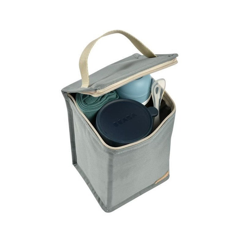 Beaba, baby meal pouch, isothermal, sage green