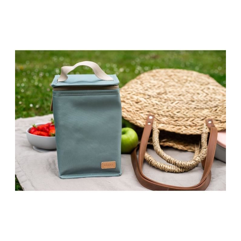 Beaba, baby meal pouch, isothermal, sage green