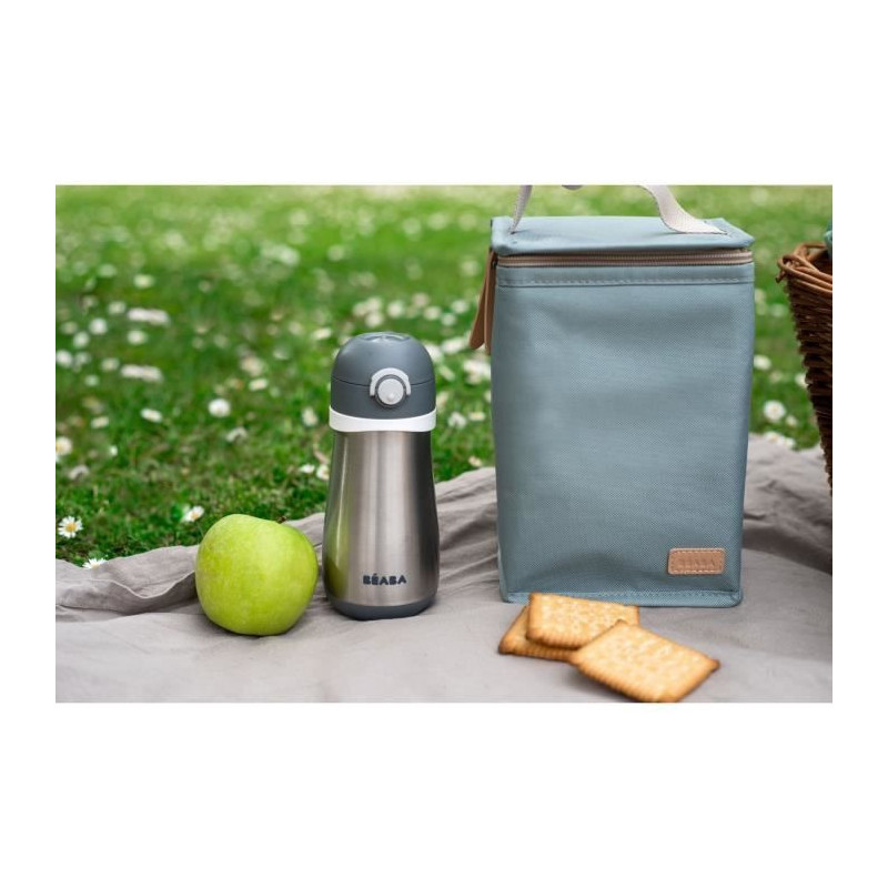 Beaba, baby meal pouch, isothermal, sage green