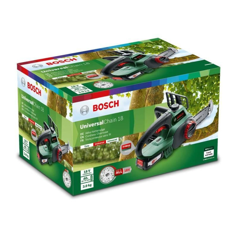 BOSCH UniversalChain Cordless Chainsaw 18 - 1 Battery - 18 V - 2.5 Ah
