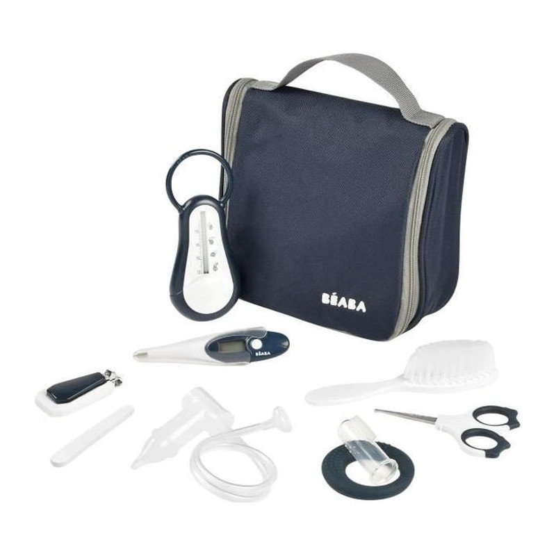 BEABA, Travel toiletry bag, 9 accessories, night blue