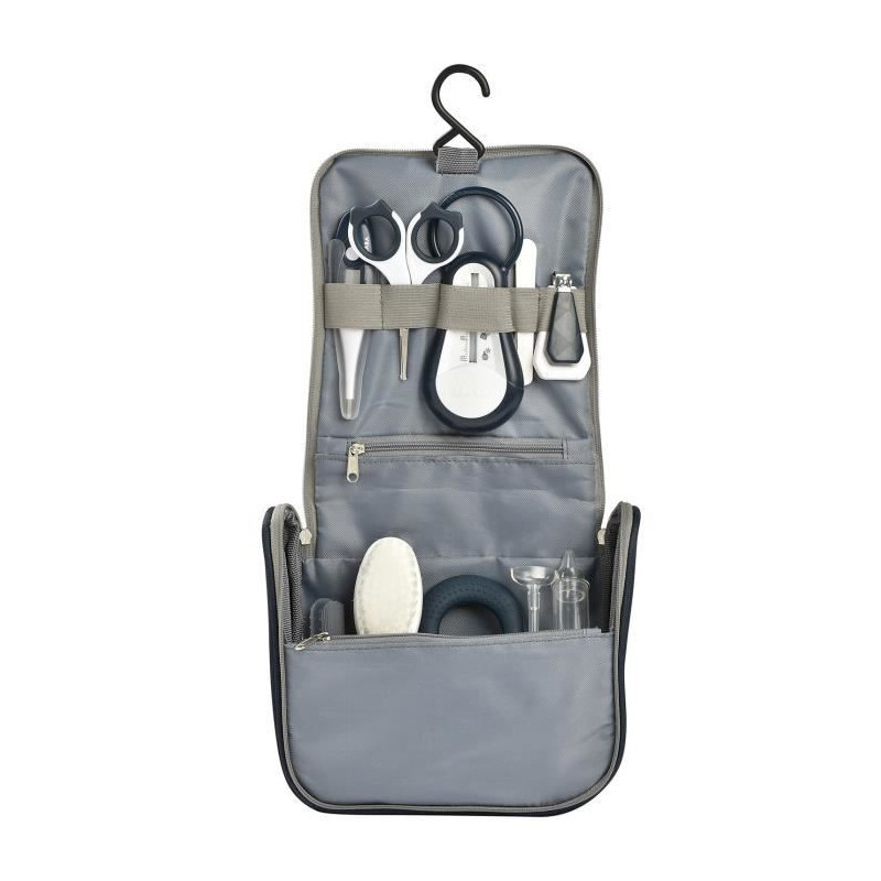 BEABA, Travel toiletry bag, 9 accessories, night blue