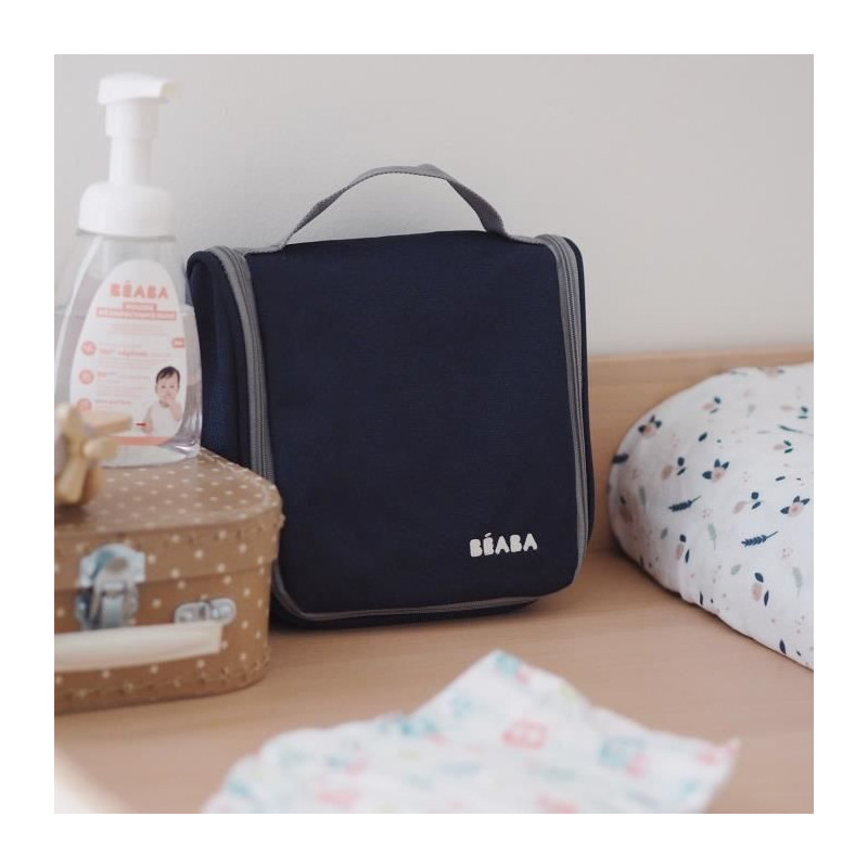 BEABA, Travel toiletry bag, 9 accessories, night blue