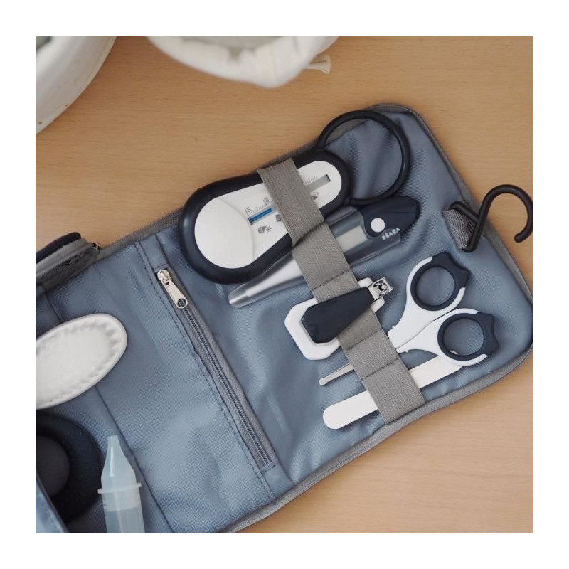 BEABA, Travel toiletry bag, 9 accessories, night blue