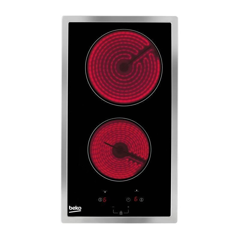 BEKO HDMC32400TX - Ceramic glass hob - 2 zones - 3000W - L28.8 x D57cm