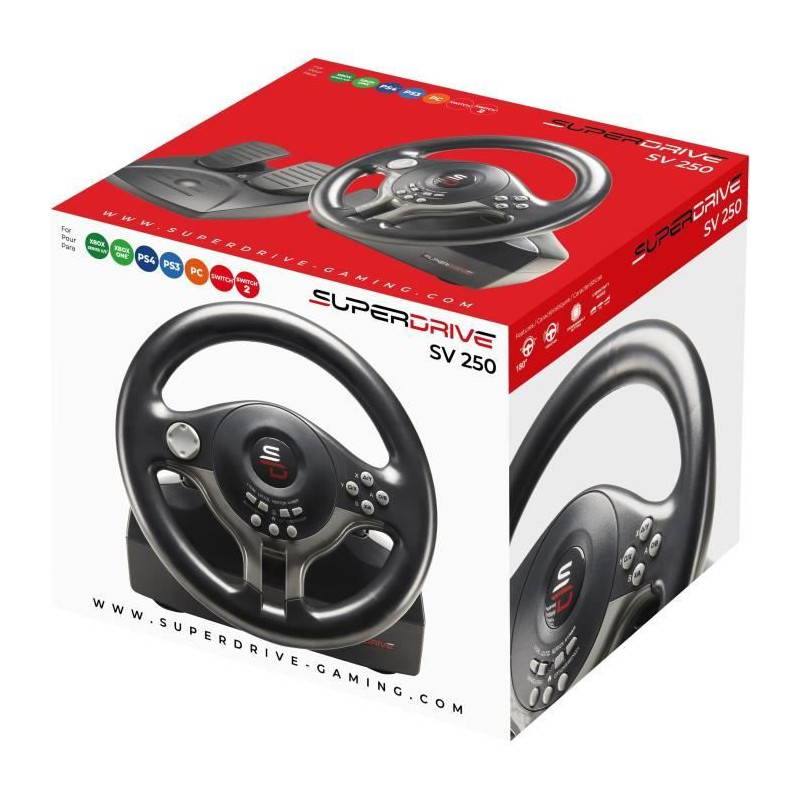 Steering Wheel Driving Wheel - SUBSONIC - Compatible Switch, PS4, Xbox