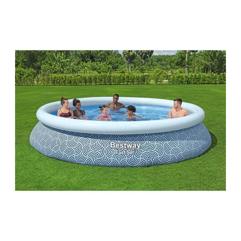 BESTWAY Inflatable Pool Kit - Fast Set - 396 x 84 cm - Round (Cartridg