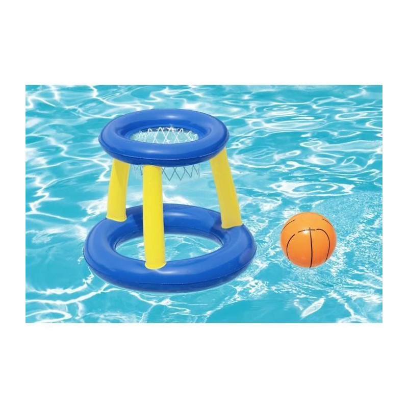 Floating basketball hoop, ball, 3 rings, diameter 61 cm