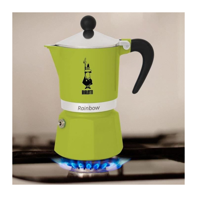 Italian coffee maker - BIALETTI - RAINBOW - 6 cups - 0.30 L - Green