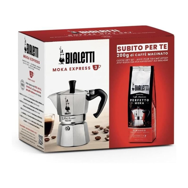 Italian coffee maker + 1 Perfetto Moka Classico coffee - BIALETTI - MO