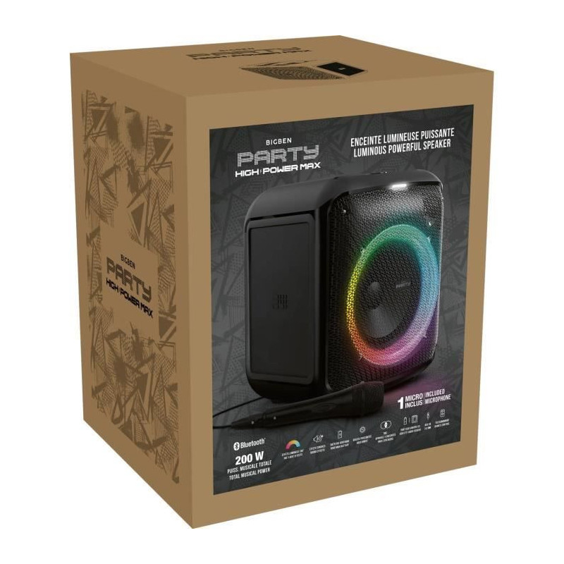 BIGBEN PARTYBTHPMAX - Wireless light speaker - Bluetooth 5.3 - 200W -