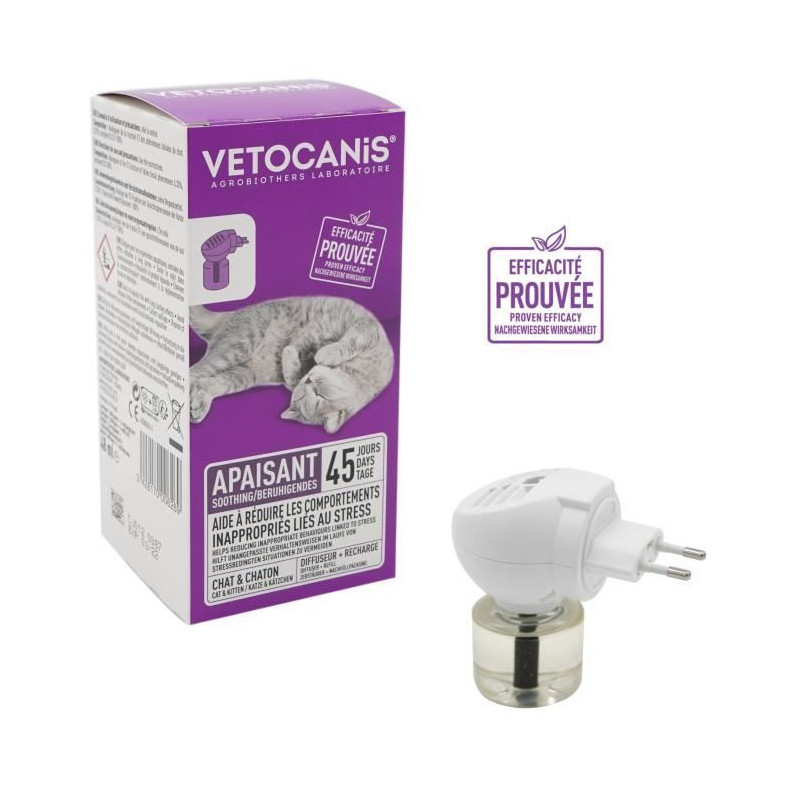 VETOCANIS Diffuser + Anti-stress refill for cats - Effective for 45 da