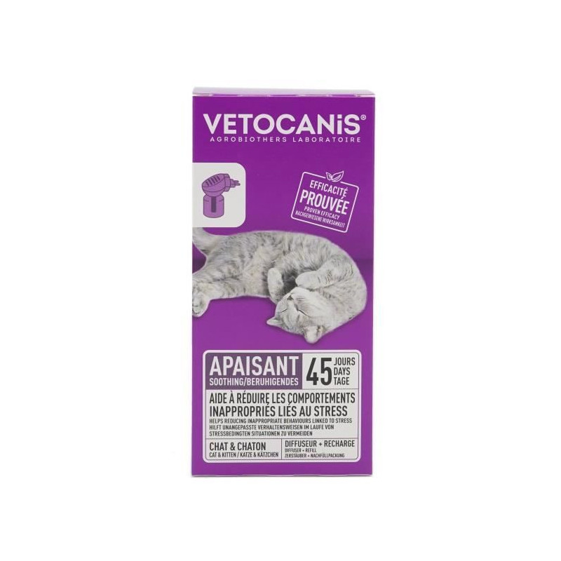 VETOCANIS Diffuser + Anti-stress refill for cats - Effective for 45 da