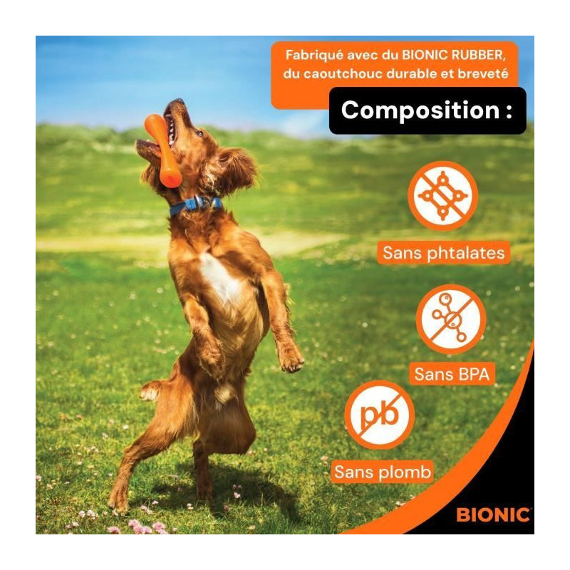 Dog toy - BIONIC - Urban stick - Size Medium 23 cm - Made of ultra-res