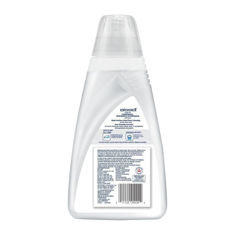 BISSELL B3122 Crosswave Floor Cleaner with Natural Formula - 1L, Speci