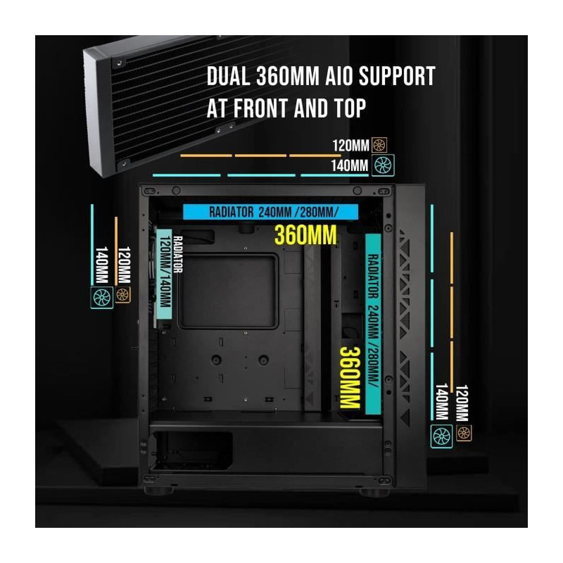 PC case without power supply - BITFENIX Tracery ARGB (Black) - Mid-tow