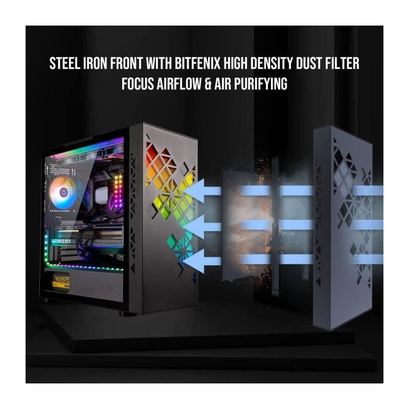 PC case without power supply - BITFENIX Tracery ARGB (Black) - Mid-tow
