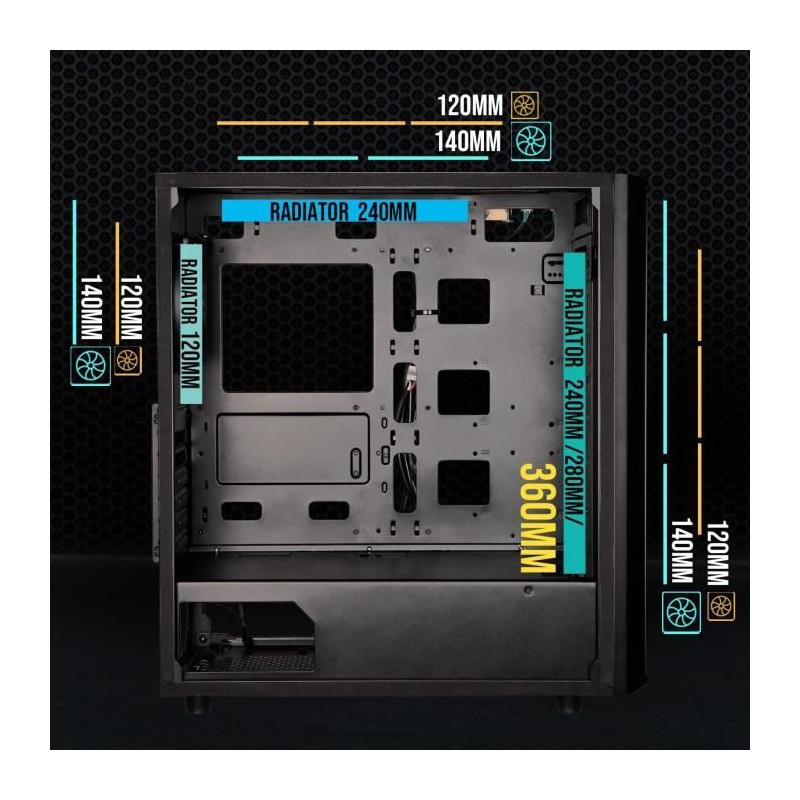 PC case without power supply - BITFENIX Saber Mesh (Black) - Mid-tower