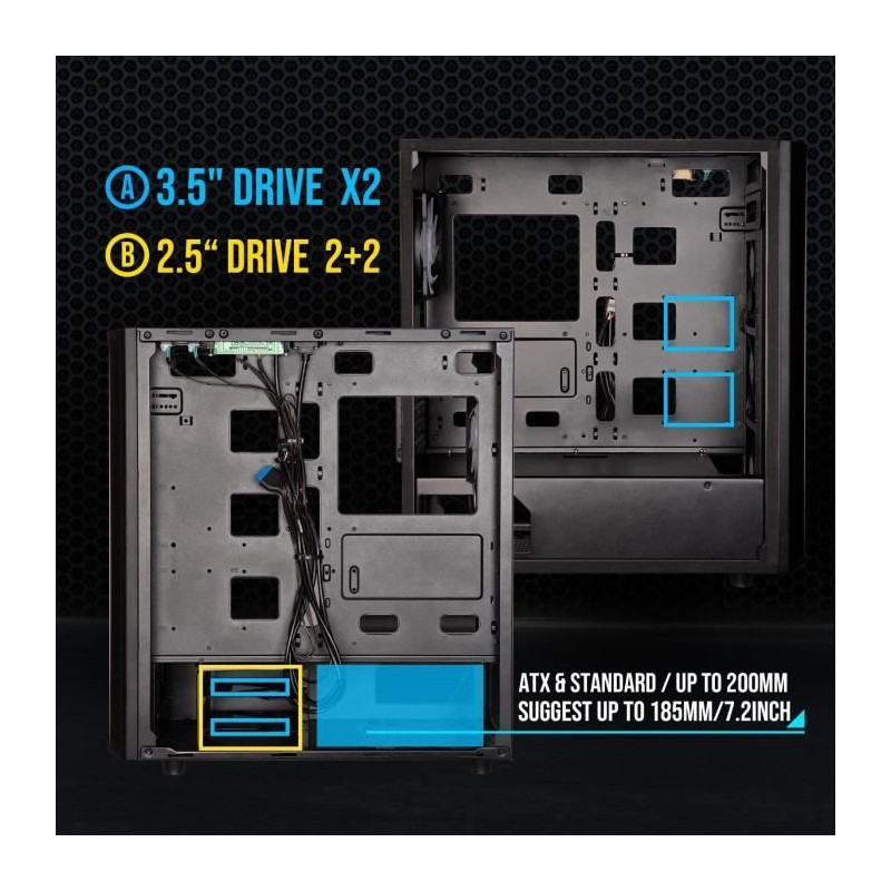 PC case without power supply - BITFENIX Saber Mesh (Black) - Mid-tower