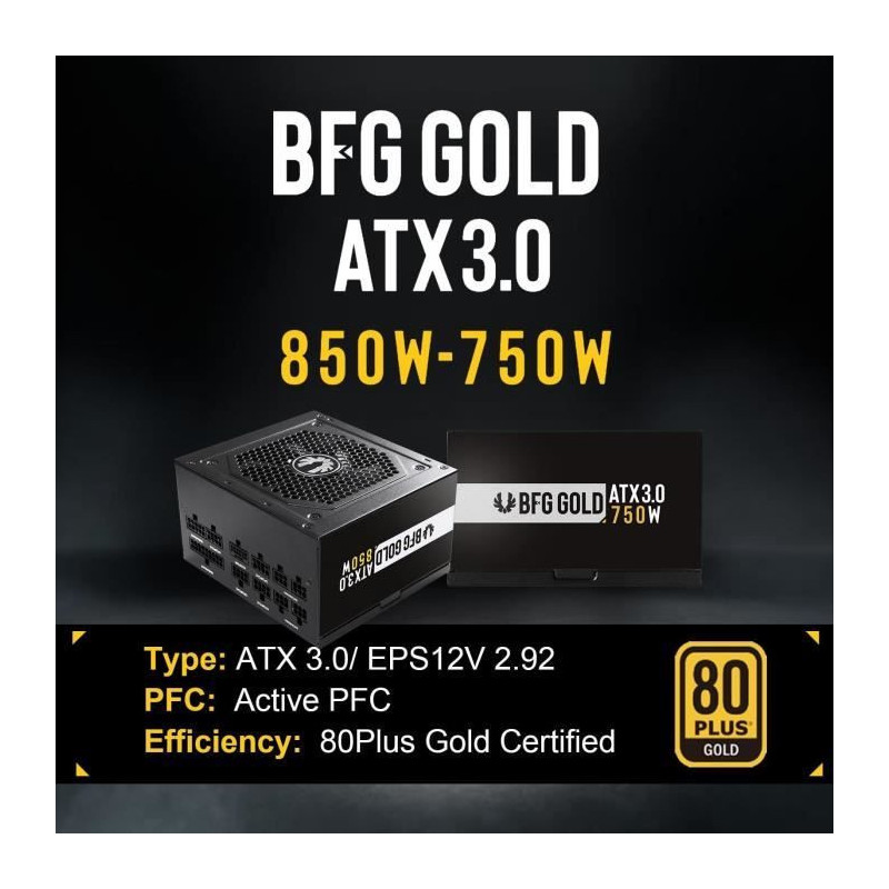 BITFENIX BFG GOLD 850W (80+ Gold) ATX 3.0 - PC power supply - 850W