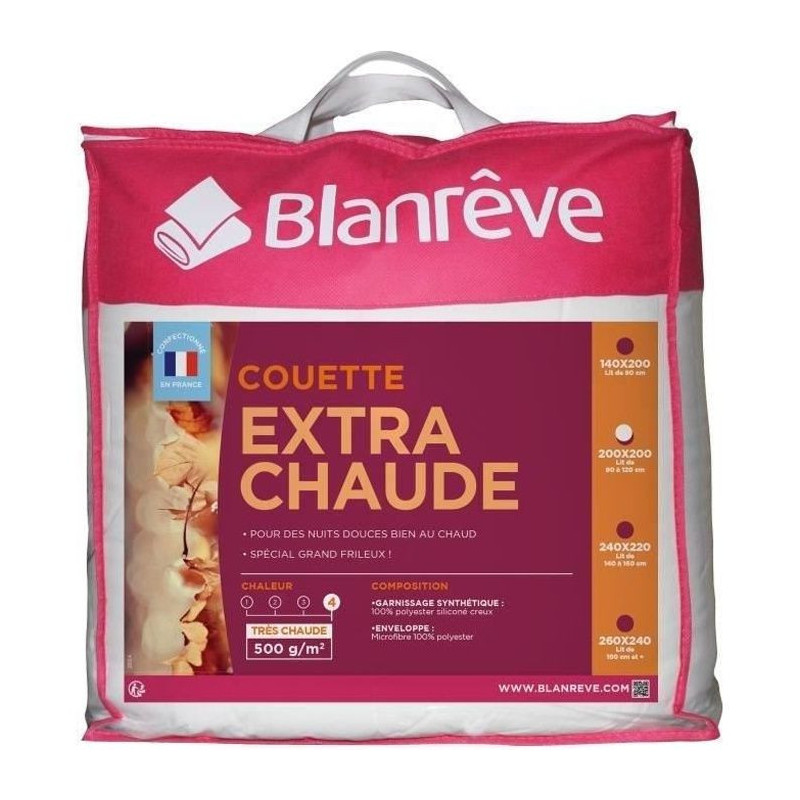 Blanreve extra hot duvet in microfiber - 200 x 200 cm - White