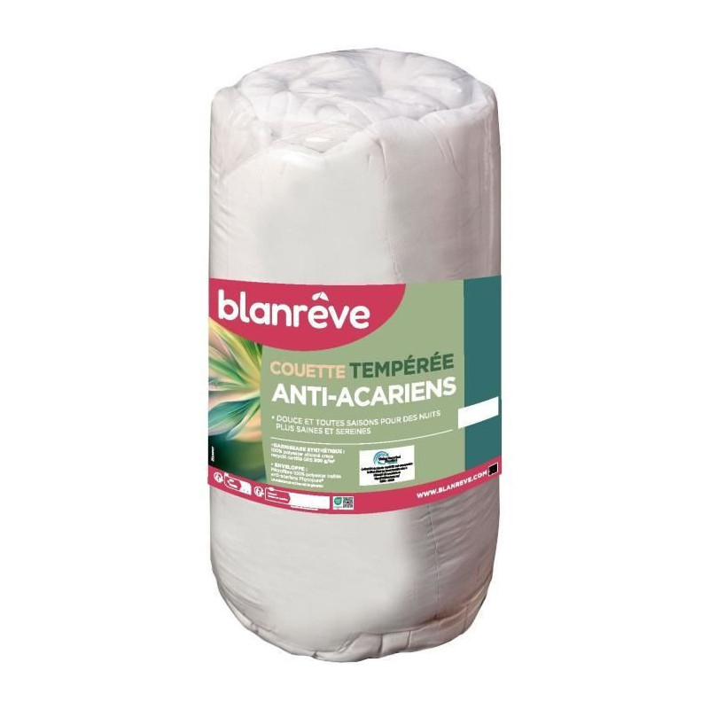 Anti-mite temperate duvet - 300 gr/m² - BLANREVE - 240 x 220 cm - Whi