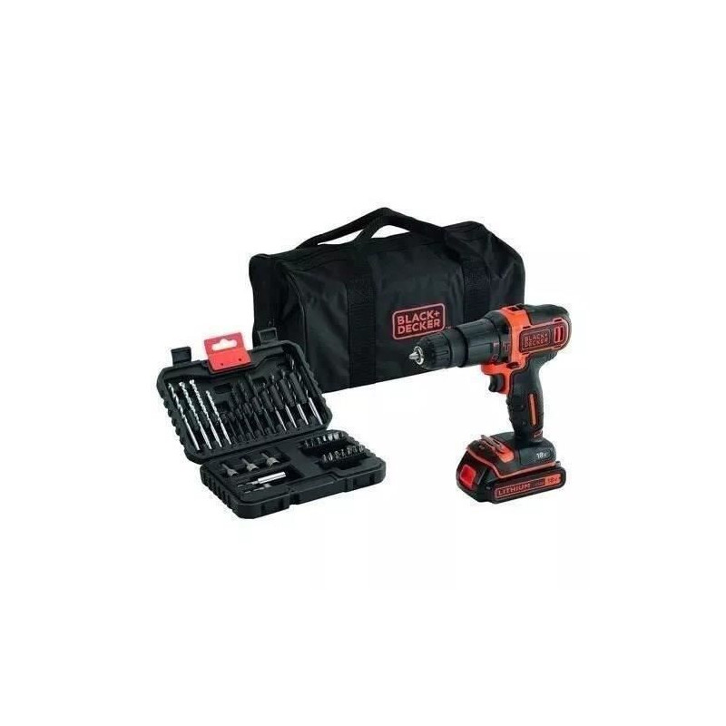Cordless hammer drill - BLACK & DECKER - BDCHD18S32-QW - 18 V - 1 Batt