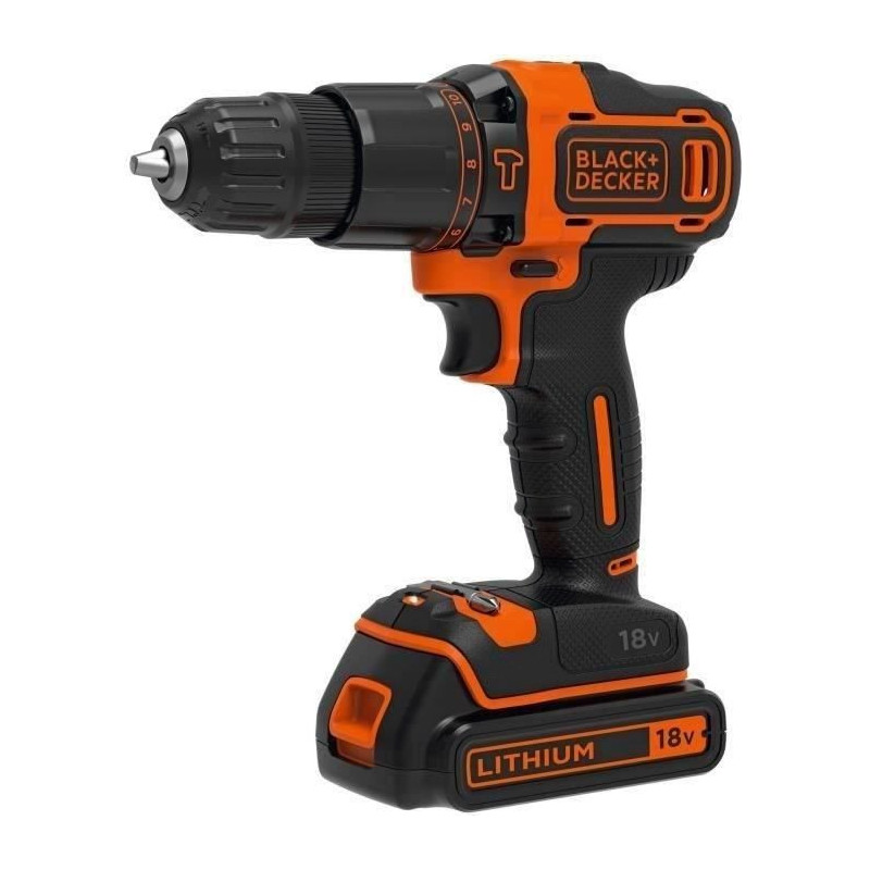 Cordless hammer drill - BLACK & DECKER - BDCHD18S32-QW - 18 V - 1 Batt