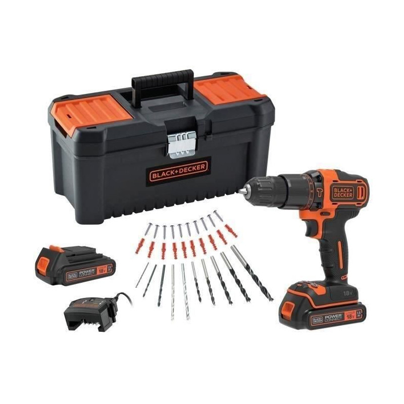 Black + Decker BDCHD18C2TA-QW 18V Impact Drill (2 Batteries)