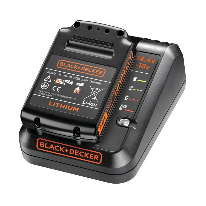 Chargeman 1.0 Ah for batteries 14.4V A 18V Black+Decker - BDC1A -QW